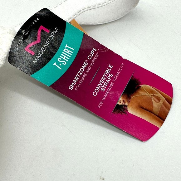 Maidenform T-shirt Bra Smartzone Cups Convertible Straps Underwire White 40DD NW - Picture 7 of 7